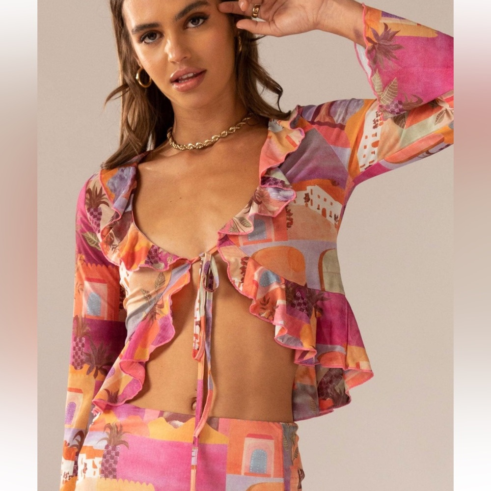 Peppermayo Sweet and Sultry tie top - sunset building